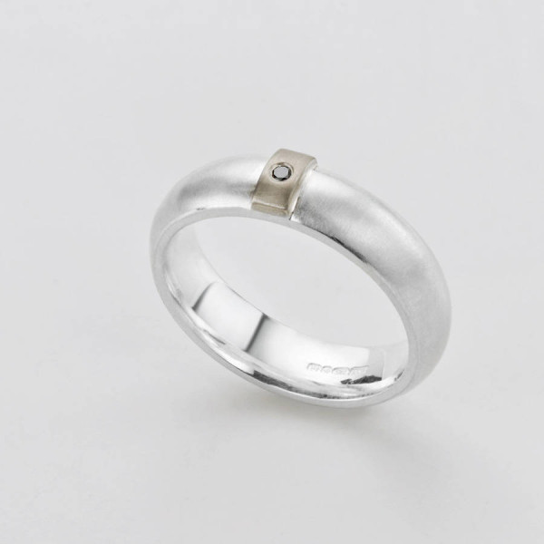 Black Diamond Linear Ring - Handmade By AOL Special