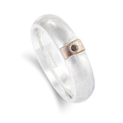 Black Diamond Linear Ring - Handmade By AOL Special
