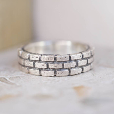 Brick Silver Ring - Handmade By AOL Special