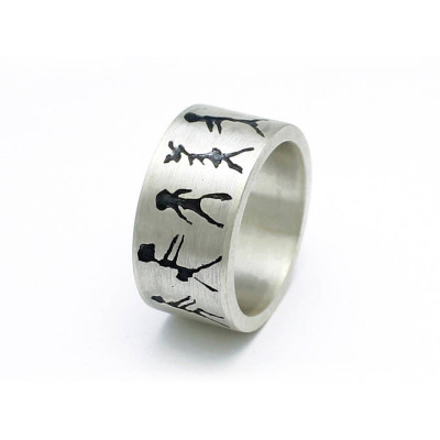 Capivara Cave Art Sterling Silver Band Ring - Handmade By AOL Special