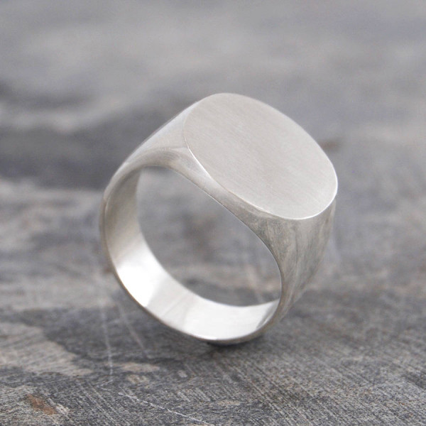 Mens Solid Silver/Gold Circular Signet Ring - Handmade By AOL Special