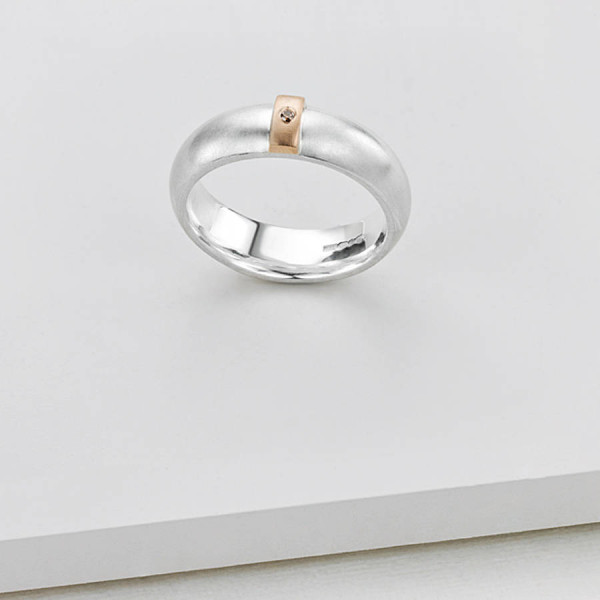 Cognac Diamond Linear Ring - Handmade By AOL Special