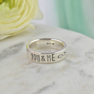 Couples Personalized Silver Band - Handmade By AOL Special