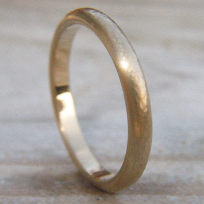 3mm Hammered Wedding Ring In 18ct Gold - Handmade By AOL Special