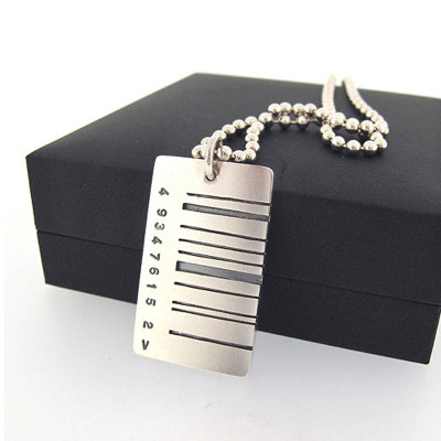 Wide Barcode Tag Pendant - Handmade By AOL Special