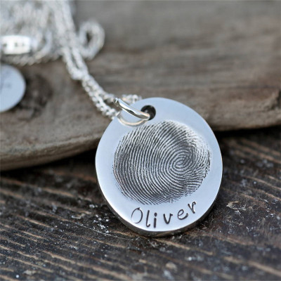 Fingerprint Coin Mens Chain - Handmade By AOL Special