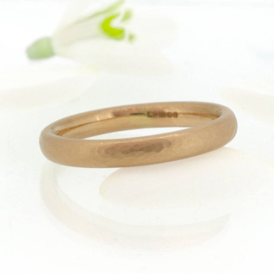 Hammered Comfort Fit Wedding Ring, 18ct Gold - Handmade By AOL Special