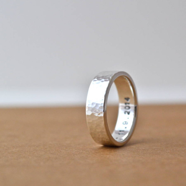 Hammered Silver Hidden Message Ring - Handmade By AOL Special