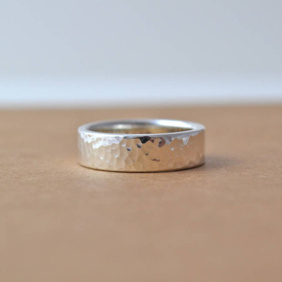 Hammered Silver Hidden Message Ring - Handmade By AOL Special