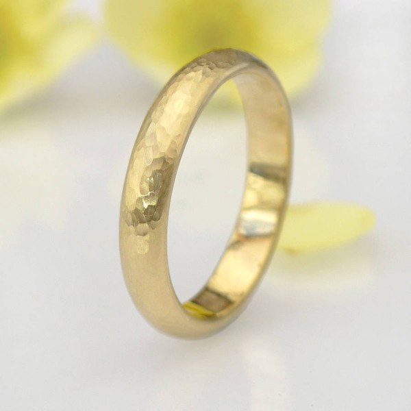 Hammered Ring In 18ct Yellow Or Rose Gold - Handmade By AOL Special
