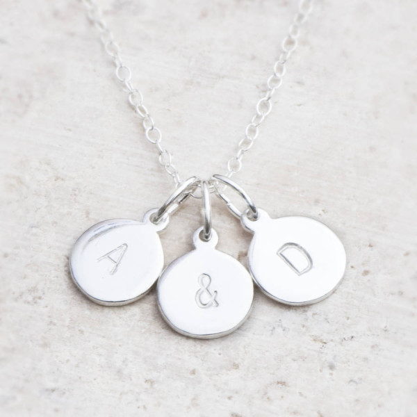 Hand Stamped Silver Personalized Charm Necklace - Handmade By AOL Special