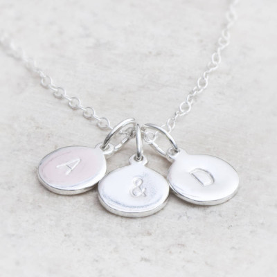 Hand Stamped Silver Personalized Charm Necklace - Handmade By AOL Special