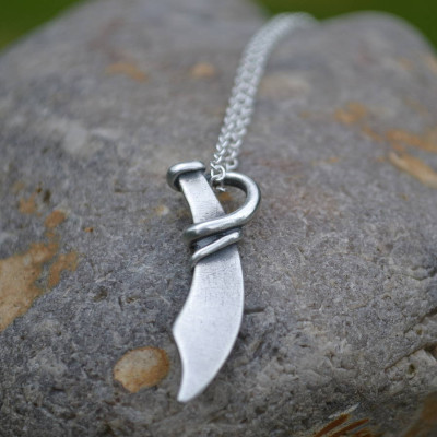 Handmade Silver Pirate Cutlass Necklace - Handmade By AOL Special
