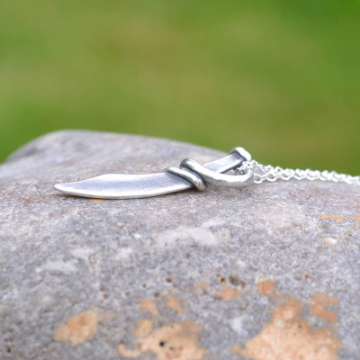 Handmade Silver Pirate Cutlass Necklace - Handmade By AOL Special
