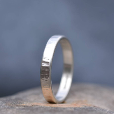 Handmade Silver Rippled Wedding Ring - Handmade By AOL Special