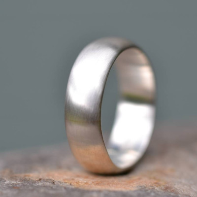 Handmade Silver Satin Finish Wedding Ring - Handmade By AOL Special