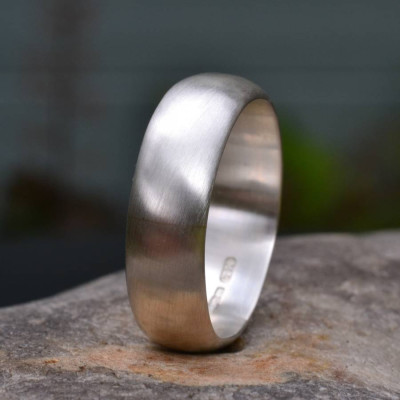 Handmade Silver Satin Finish Wedding Ring - Handmade By AOL Special
