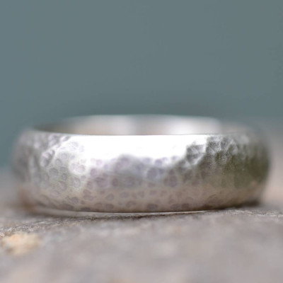 Handmade Silver Wedding Ring Lightly Hammered Finish - Handmade By AOL Special
