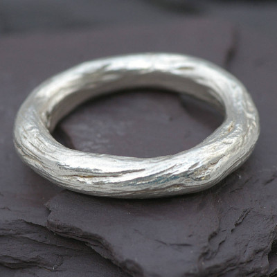 Gents Silver Rose Root Ring - Handmade By AOL Special