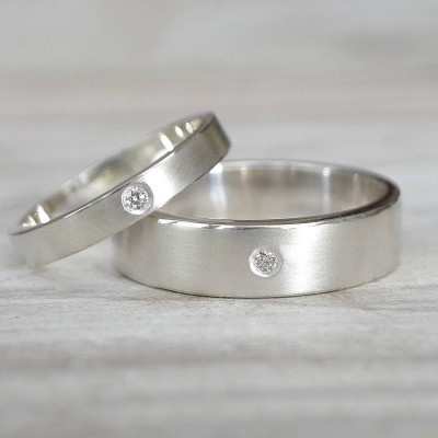 His And Hers Silver Wedding Rings - Handmade By AOL Special