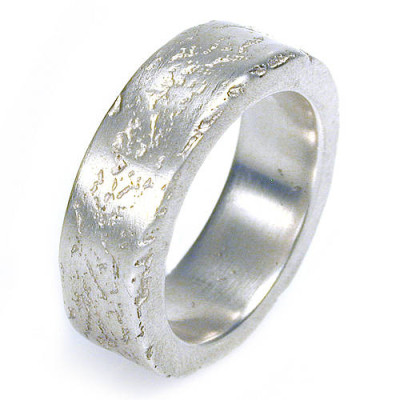 Medium Sterling Silver Concrete Ring - Handmade By AOL Special