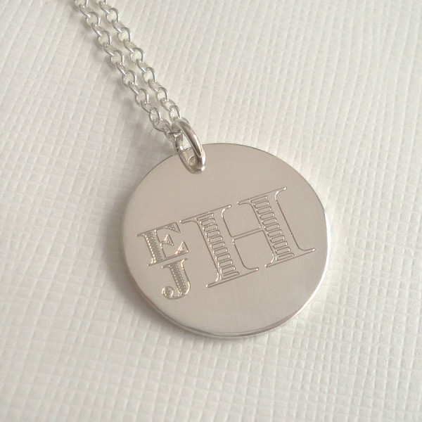 Mens Engraved Monogram Stacked Necklace - Handmade By AOL Special