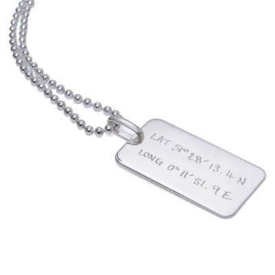 Mens Personalized Dog Tag Chain Necklace - Handmade By AOL Special