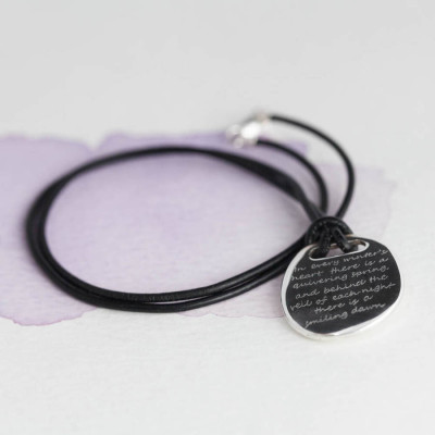 Mens Silver Quote Necklace - Handmade By AOL Special