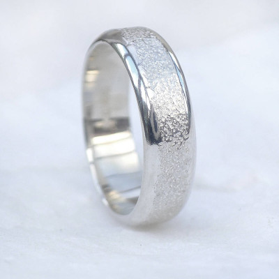Mens Silver Ring With Concrete Texture - Handmade By AOL Special