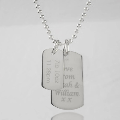 Mens Birth Day Celebration Dog Tags Necklace - Handmade By AOL Special