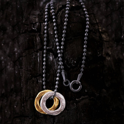 Mens Mixed Metal Eternity Necklace - Handmade By AOL Special