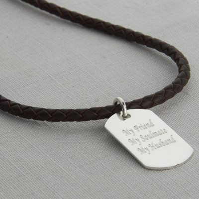 Personalized Polished Sterling Silver Dog Tag Necklace - Handmade By AOL Special