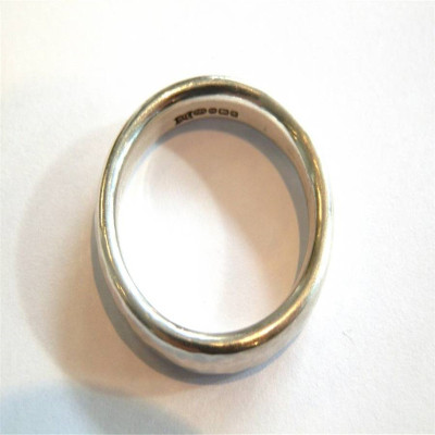Mens Silver Hammered Ring - Handmade By AOL Special