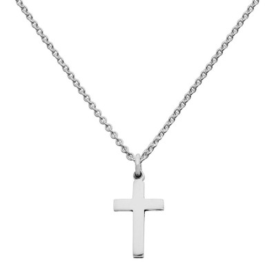 Mini Silver Cross Charm Necklace - Handmade By AOL Special