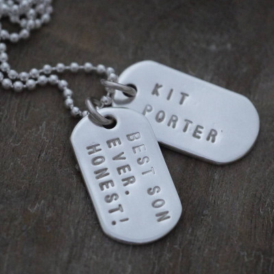 Mini Silver Identity Dog Tags - Handmade By AOL Special