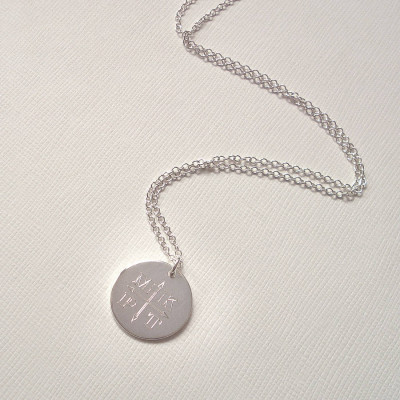 Engraved Monogram Arrows Necklace - Handmade By AOL Special