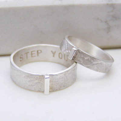Personalized Contemporary His And Hers Rings - Handmade By AOL Special