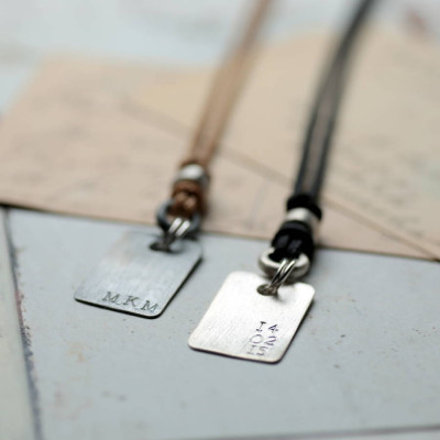 Personalized Corded Dog Tag Necklace - Handmade By AOL Special