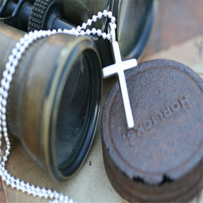 Personalized Love And Protect Cross Mens Chain - Handmade By AOL Special