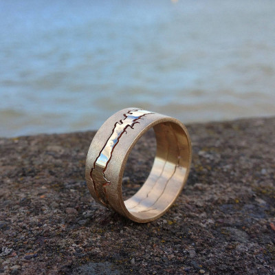 Personalized Double Coastline Ring - Handmade By AOL Special
