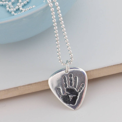 Mens Personalized Hand Or Footprint Necklace - Handmade By AOL Special