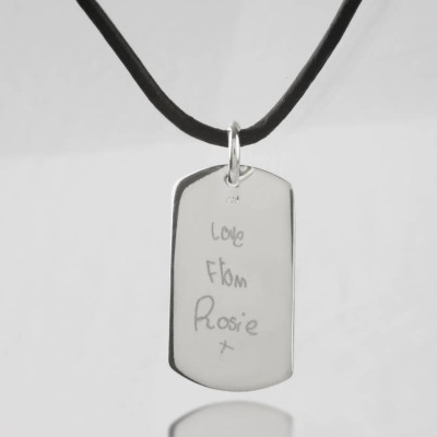 Personalized Message Dog Tag Necklace - Handmade By AOL Special