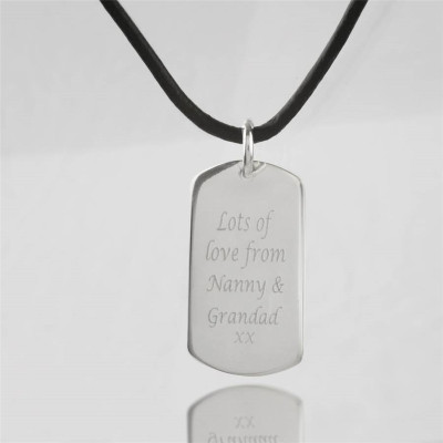 Personalized Message Dog Tag Necklace - Handmade By AOL Special