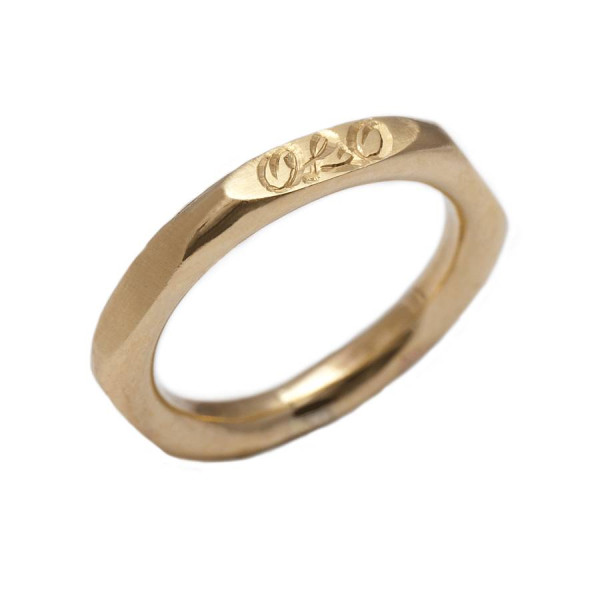 Personalized Hexagonal 18ct Gold Ring - Handmade By AOL Special