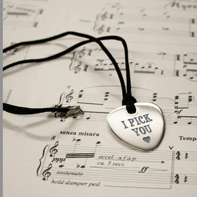 Personalized Guitar Plectrum Pendant - Handmade By AOL Special
