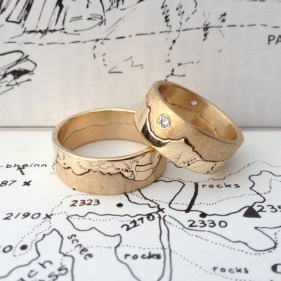 Personalized Mountain Landscape Skyline Ring - Handmade By AOL Special