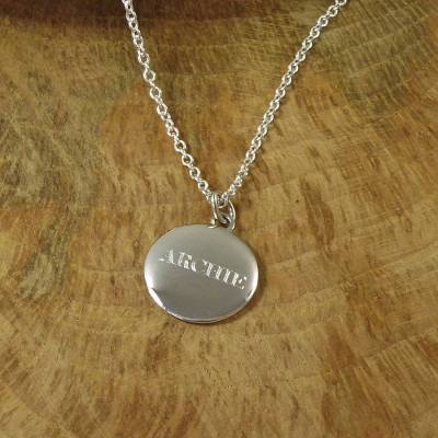 Personalized Mens Silver Pebble Necklace - Handmade By AOL Special