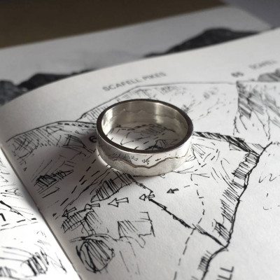 Personalized Mountain Landscape Skyline Ring - Handmade By AOL Special
