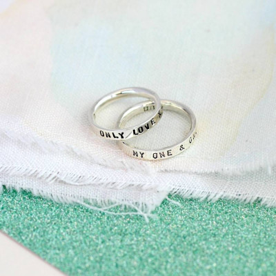Personalized Script Ring For Couples - Handmade By AOL Special