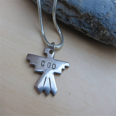 Personalized Silver Thunderbird Necklace - Handmade By AOL Special